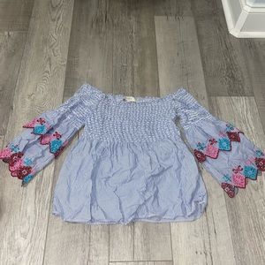 Off the shoulder long sleeve top